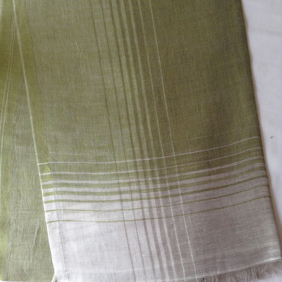 Green & White Linen-Cotton-50*180 - Picture 1 of 4